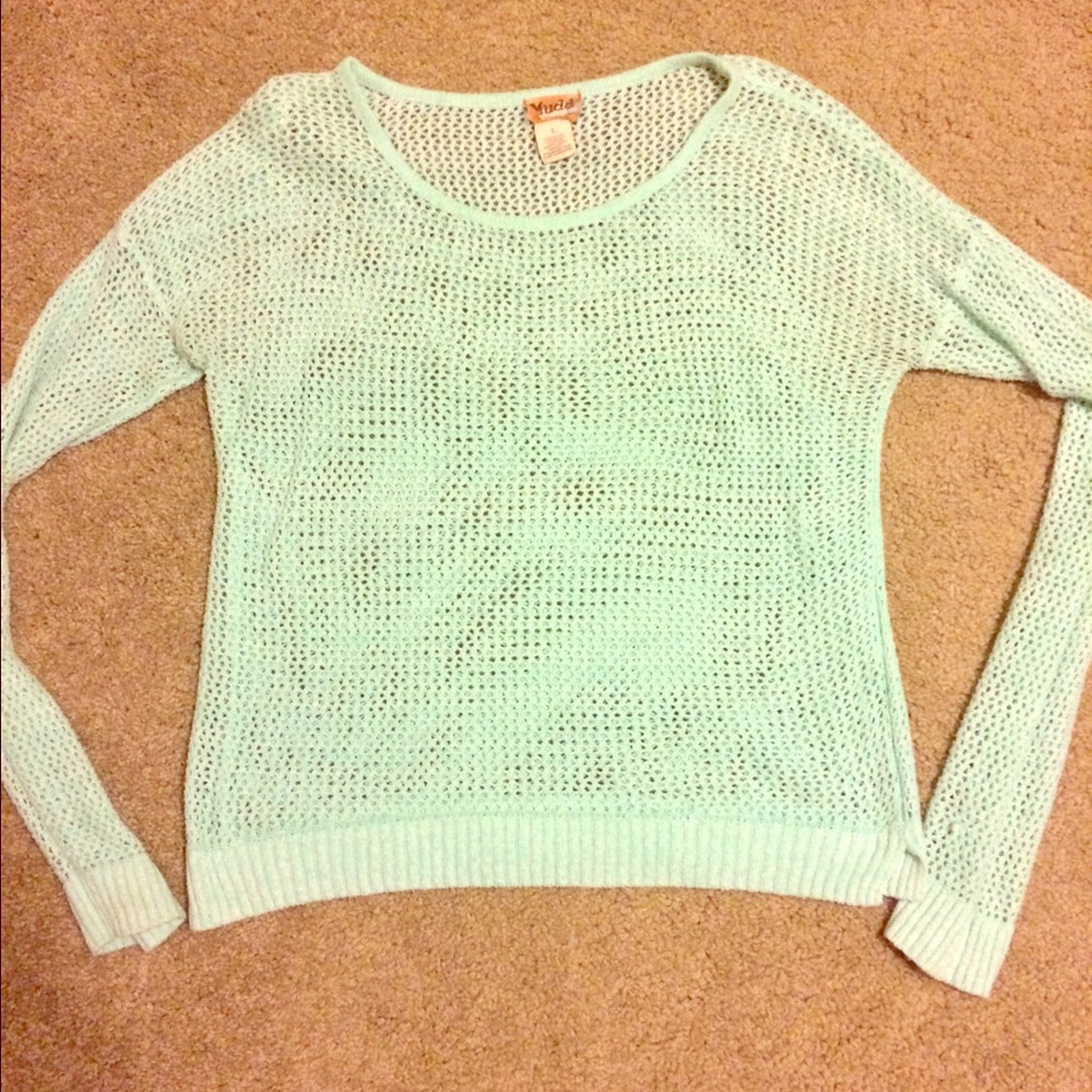 Sea foam mesh sweater