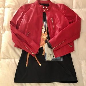LAUREN RALPH LAUREN - RED LEATHER JACKET