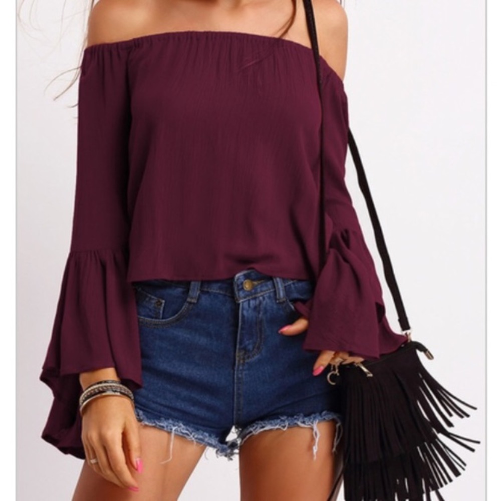 Bell Sleeve Off Shoulder Blouse - Picture 4 of 8