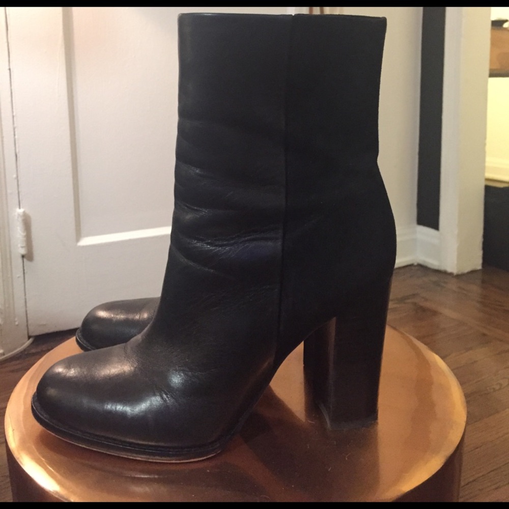 Sam Edleman suede and leather heeled boots