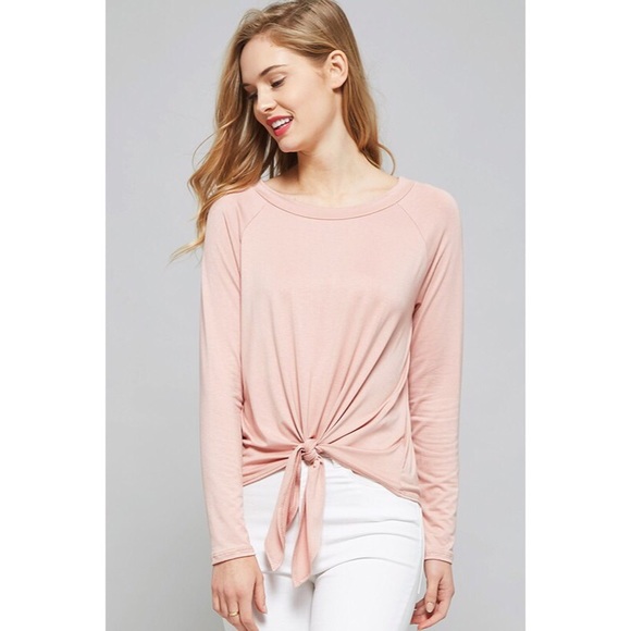 >>LAST<< Basic Principle Front Tie Top - Gray - Picture 7 of 7