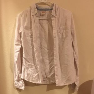 Fitted pink & white pin stripe blouse from target