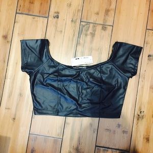 Faux leather crop top Faux leather crop top