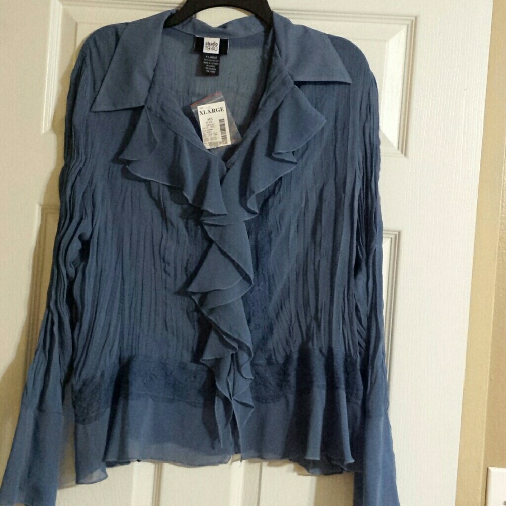 Ruffled, Sheer Blouse, Studio 1940