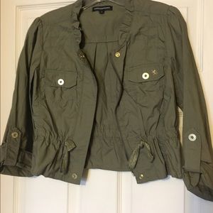 Crop army green jacket