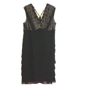 Scalloped Black Lace dress, size 16W