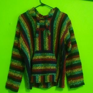 Rasta colored mexican rug jacket