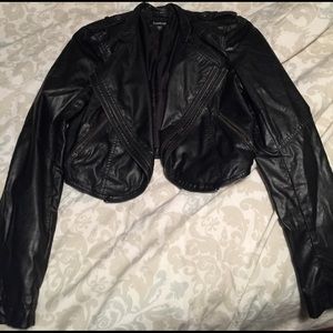 Faux leather bomber jacket by Bebe