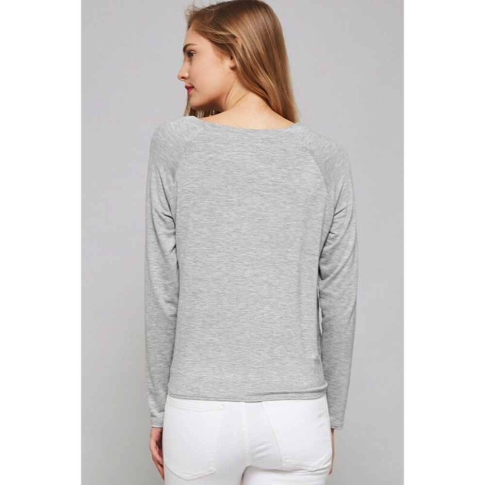 >>LAST<< Basic Principle Front Tie Top - White - Picture 3 of 4