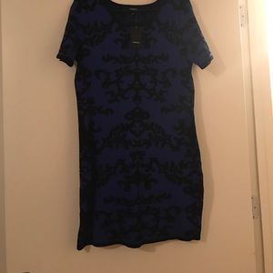 Bright blue dress with black design torrid