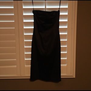 Black strapless cocktail dress