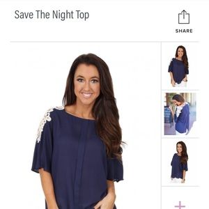 Navy/Cream Summer Top