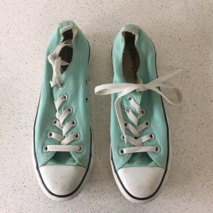 Gently used seafoam green Converse, women's size 8