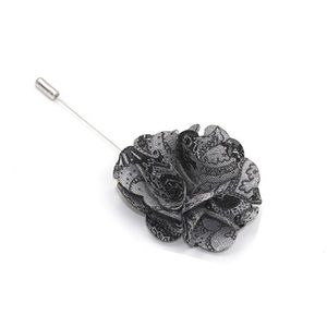 Black and White Paisley Lapel Pin