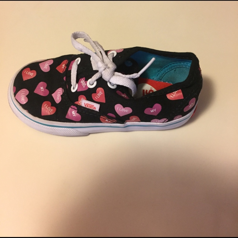 Adorable heart print Vans
