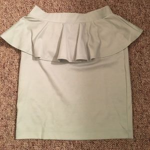 Mint green F21 peplum skirt