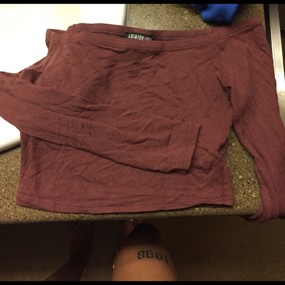 Off the shoulder shirt . worn once .