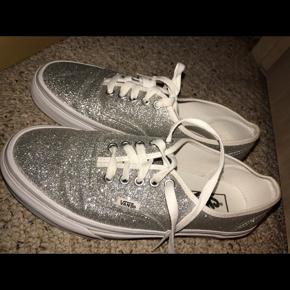 Sparkly Silver Vans