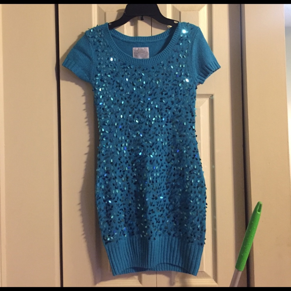 Girl's Turquoise Justice Sweater Dress