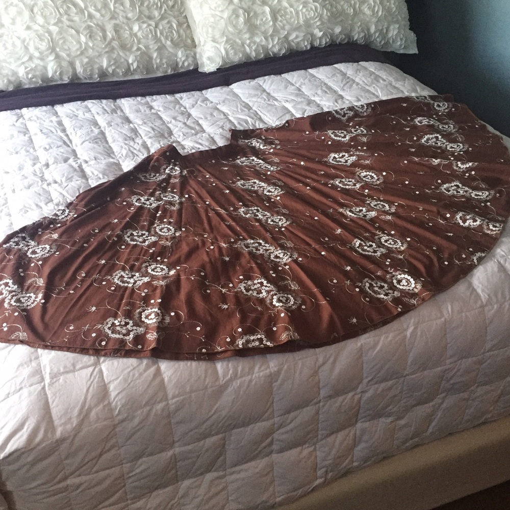 Boho sequined circle skirt