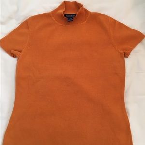 Ann Taylor Orange Mock Turtleneck