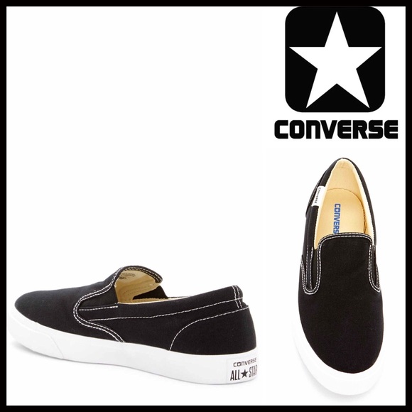 CONVERSE ALL STAR BLACK CANVAS SLIP ON SNEAKERS - Picture 3 of 8