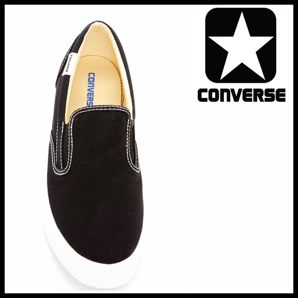 CONVERSE ALL STAR BLACK CANVAS SLIP ON SNEAKERS - Picture 6 of 8