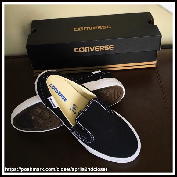 CONVERSE ALL STAR BLACK CANVAS SLIP ON SNEAKERS - Picture 4 of 8
