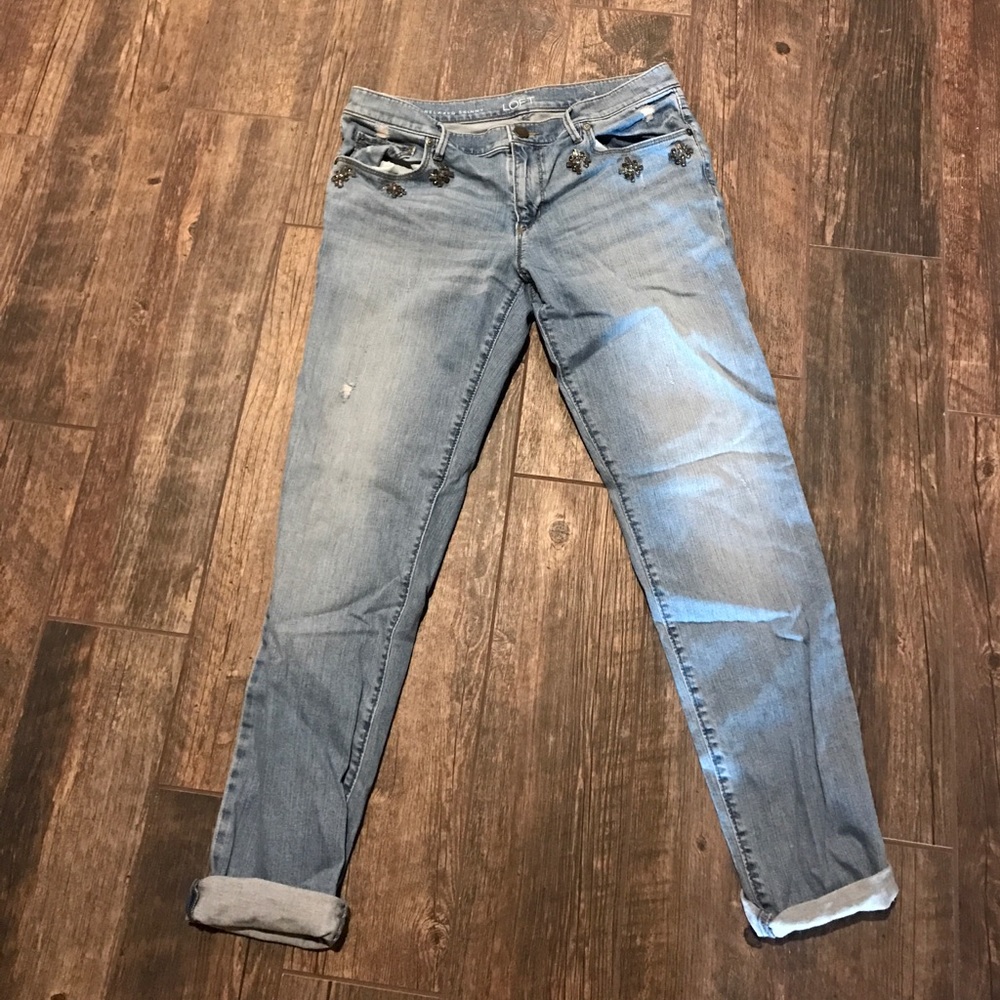 The Loft Relaxed, skinny, ankle jeans, size 28/6.