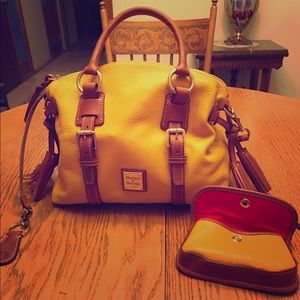 Yellow and Brown Leather Dooney & Bourke