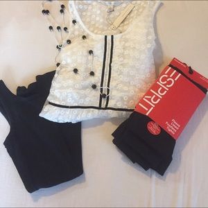 Esprit fleece lined footless tights