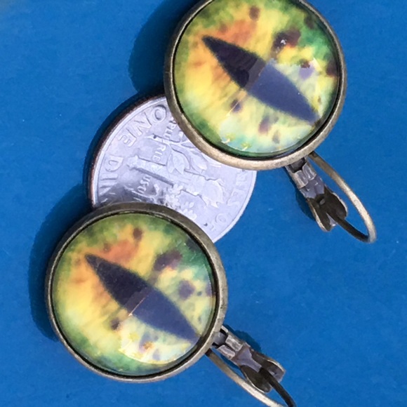 Fun cats eye or snake 🐍 eyeball earrings - Picture 2 of 3