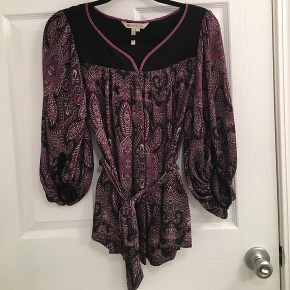 BCBGeneration Purple Paisley Blouse - Picture 1 of 4