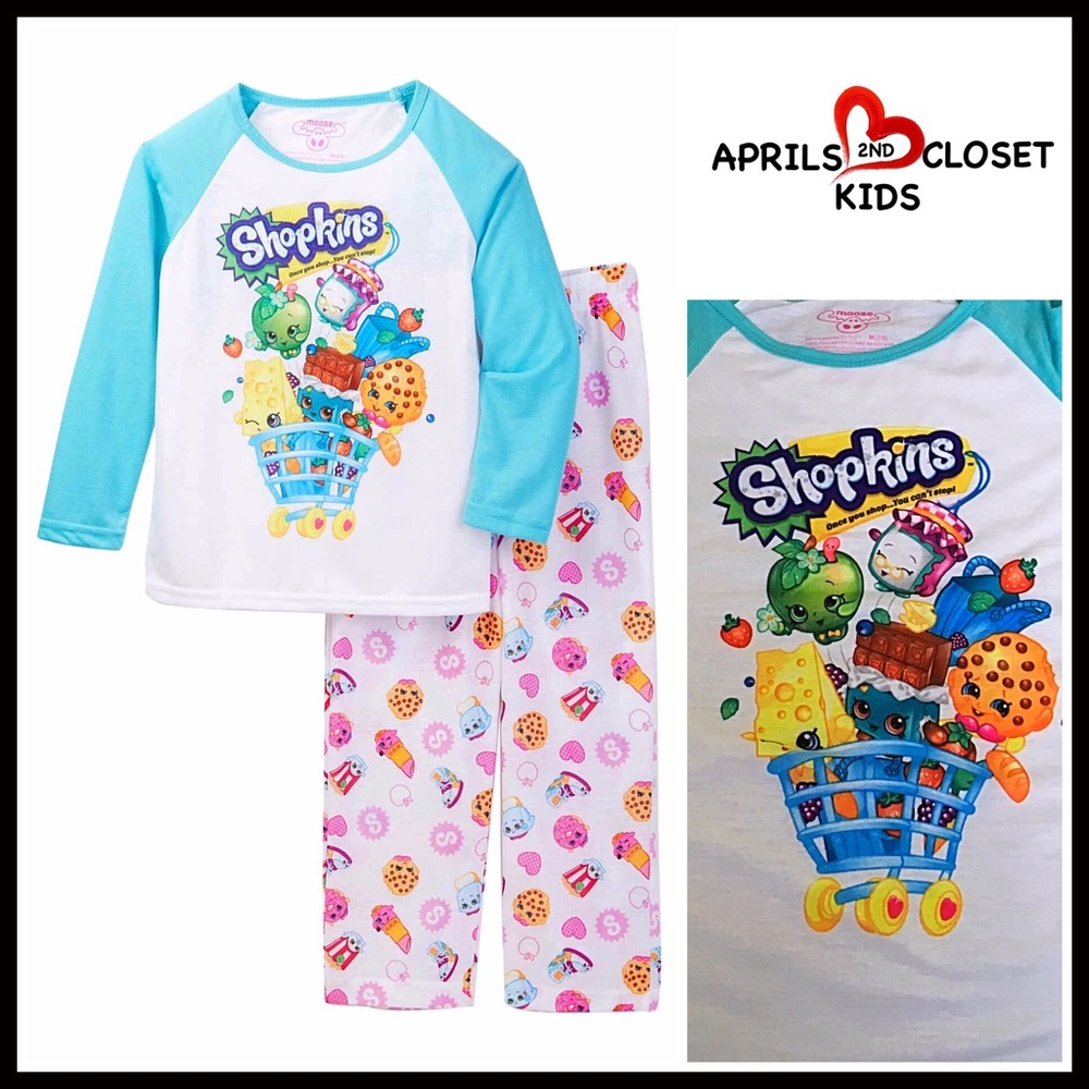 SHOPKINS PJS GIRL’S FLEECE PAJAMAS - Picture 3 of 8