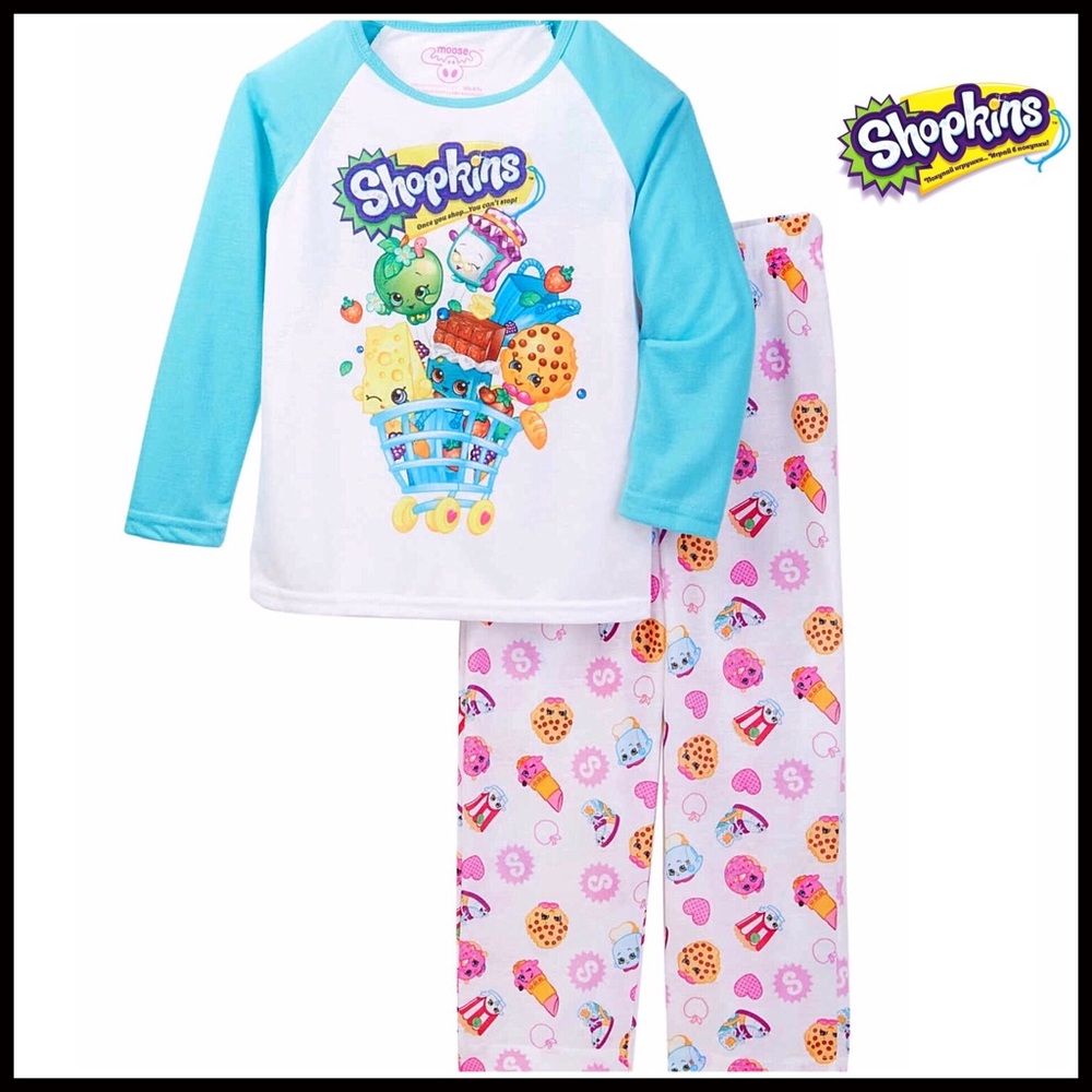 SHOPKINS PJS GIRL’S FLEECE PAJAMAS - Picture 1 of 8