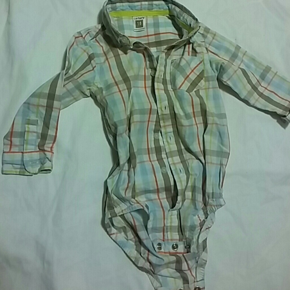 Carter's button down shirt Bodysuit 18 month's