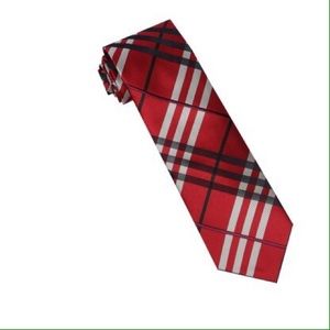 Red Stripe Tie with Matching Pocket Square