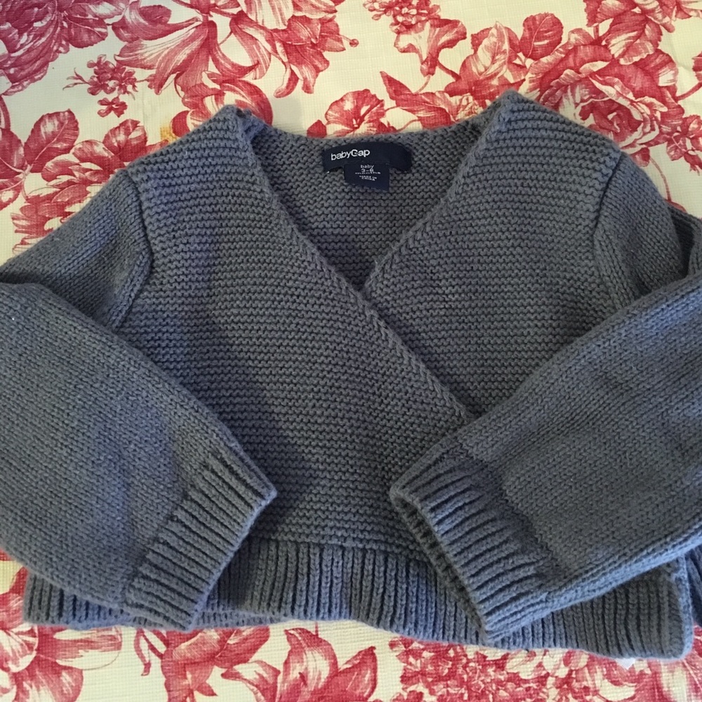 Baby Gap slate blue cardigan 3-6months
