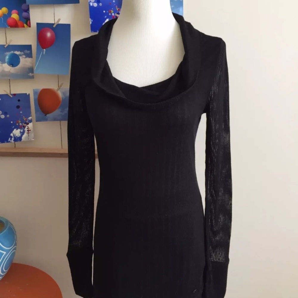 NWOT Calvin Klein black ribbed cowl neck shirt!