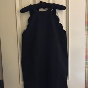 NEW nasty gal black scalloped halter dress