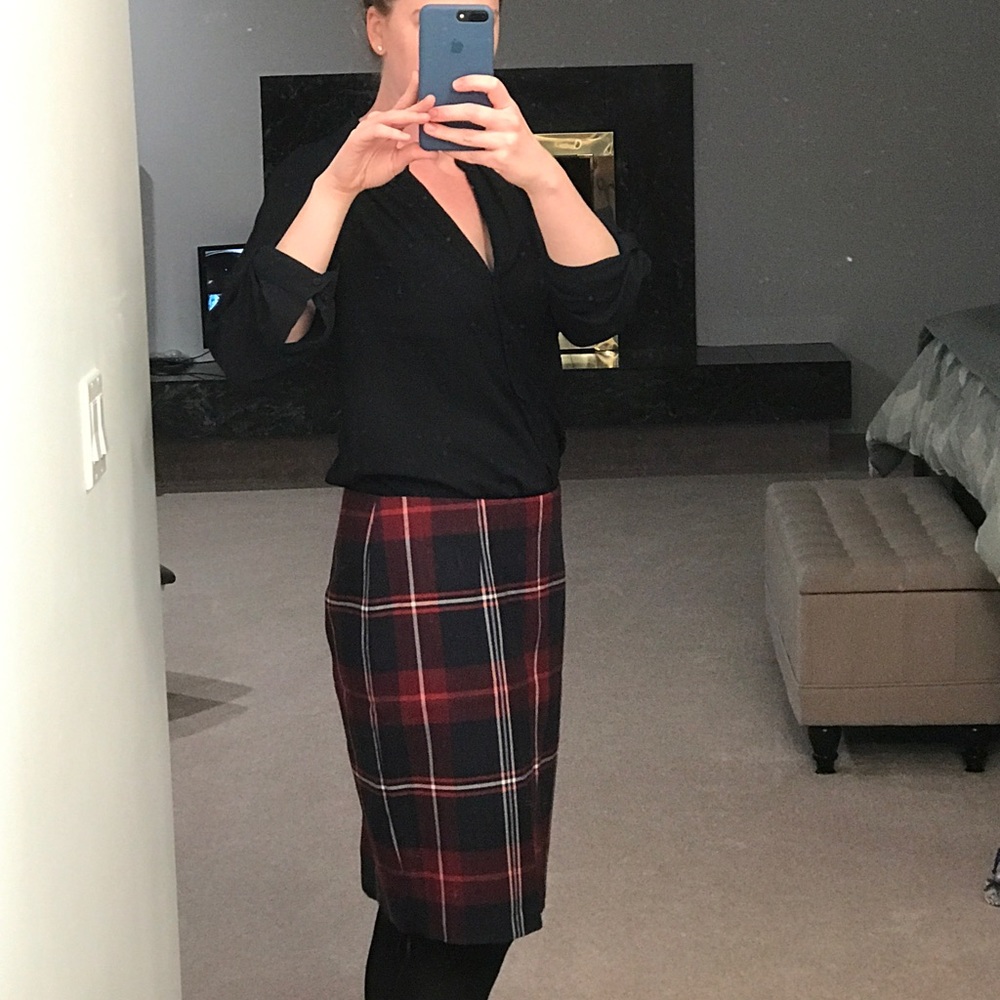 Tommy Hilfiger plaid pencil skirt