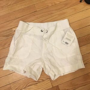 Athleta White Linen Shorts