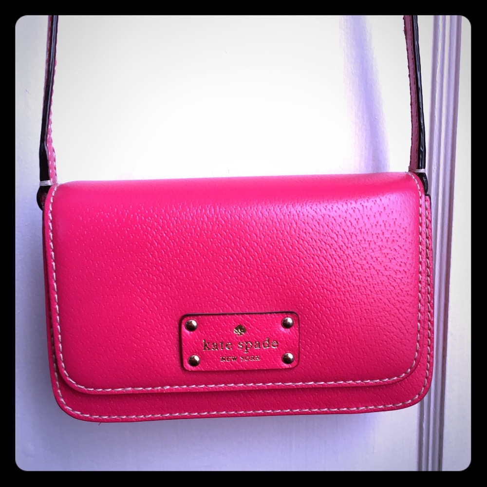 Hot pink Kate Spade cross-body - like new!