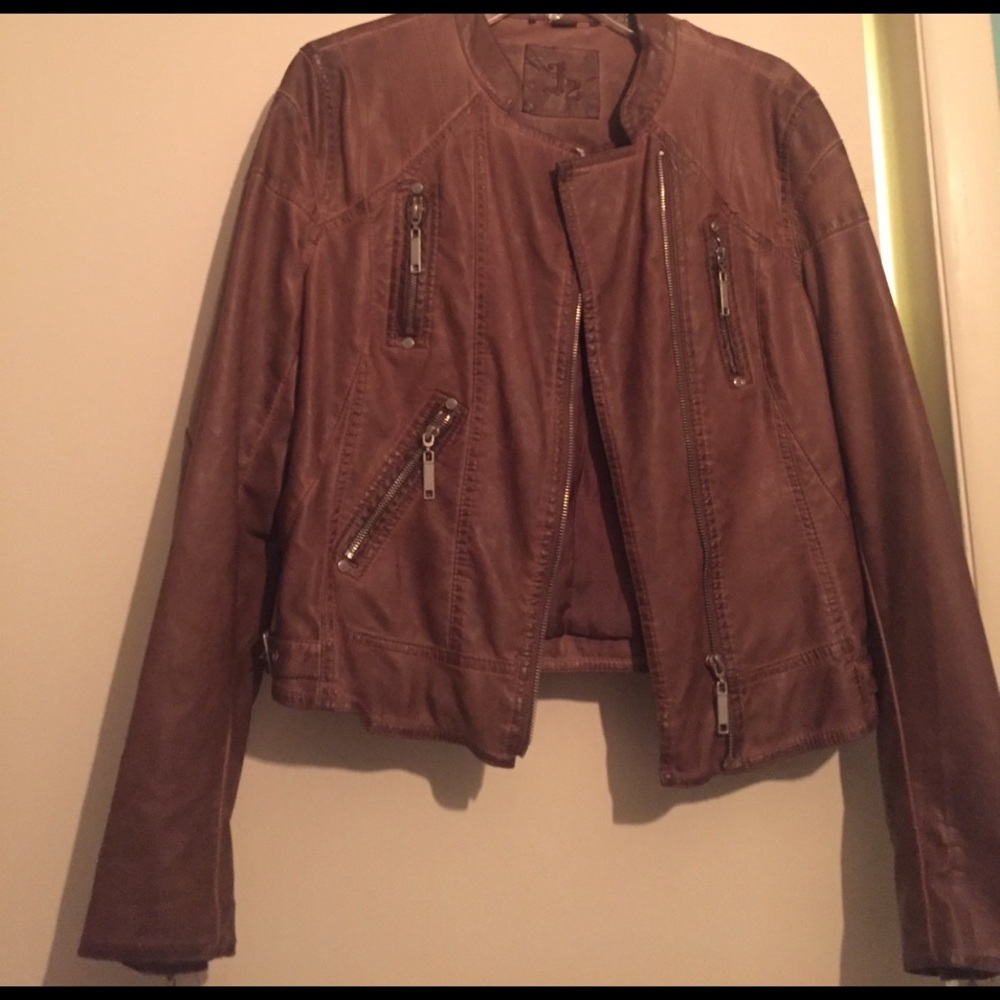 Brown leather jacket