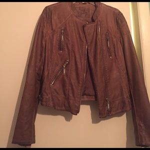Brown leather jacket