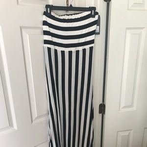Black and white striped maxi