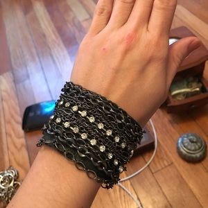 Black Pleather Bracelet