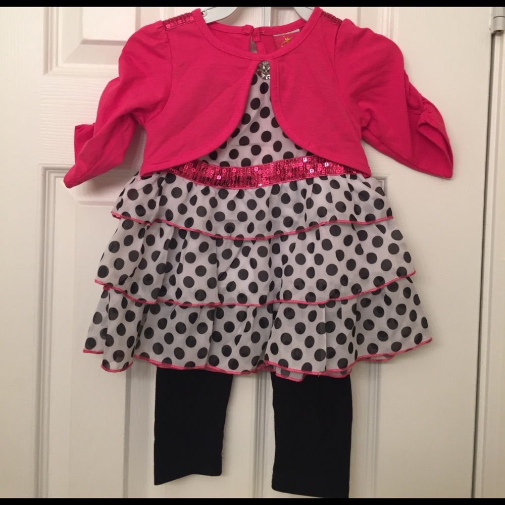 NWT Sequin and polka dot matching set