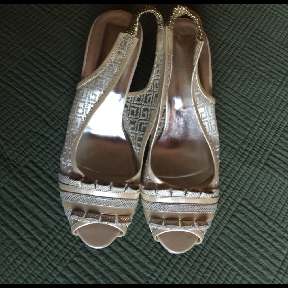 White slingback heels