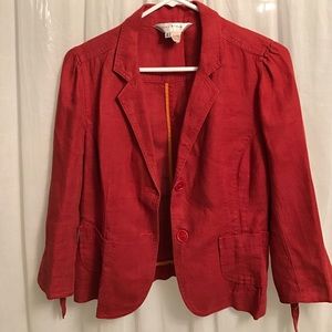 Zara red linen jacket